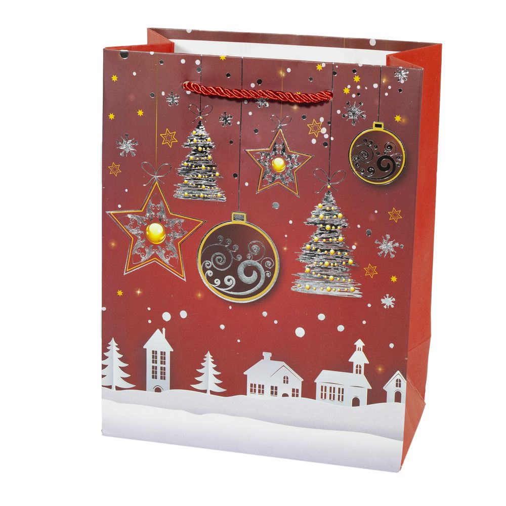 Пакет новорічний  з фольгою, 18х23х10см, 210гр (Q-869S)