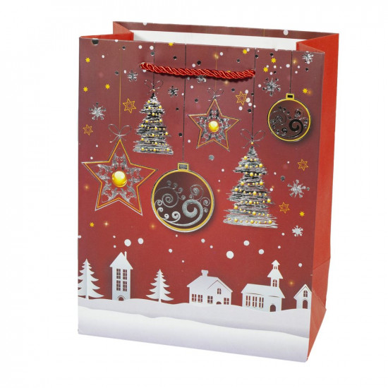 Пакет новорічний  з фольгою, 18х23х10см, 210гр (Q-869S)