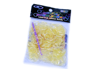 Набір резинок для плетіння браслетів,  жовті, що світяться (Нт 112.4)