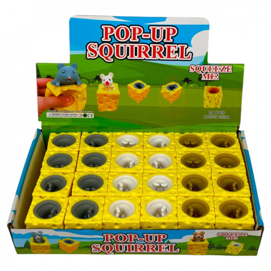 Іграшка антистрес  вистрибуюча Мишка 5см,  3 кольори Різнокольоровий Без бренду (11102)