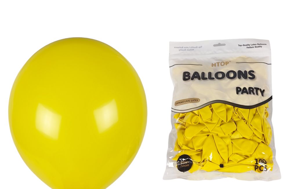Шарики Balloons 12' (30 см), "Party" желтые, 100шт/уп Желтый Без бренда (12100-200)