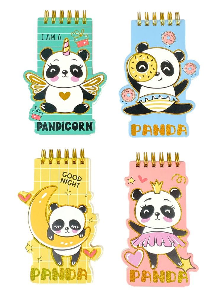 Блокнот на спіралі - 60аркушів фігурний "Панда" 9 х 13см, 4 види (SC-9-4)