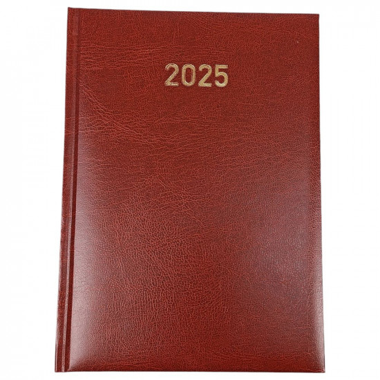 Щоденник датований "2025" у твердій палітурці А5, 168 аркушів (24В-004 brown)