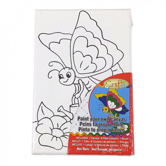 Раскраска 15 х 10см (холст на раме) с акриловыми красками и кистью (0682-8)