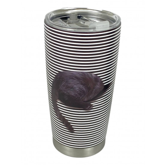 Термо-склянка металева 590 мл "Кіт-3D" з кришкою (590-1)