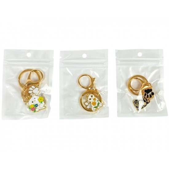 Брелок металевий "Кіт, лапка" 6см, 3 види (678-17)