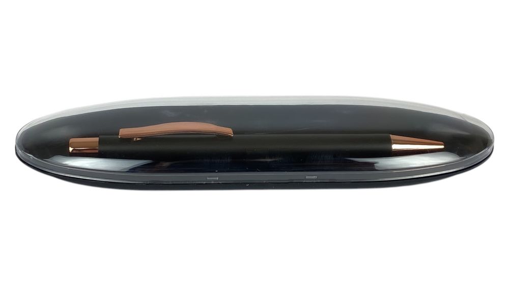 Ручка кулькова A PLUS, корпус металевий в пластиковому футлярі, чорна (A-924(947))