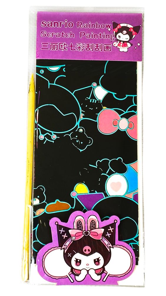 Гравюра 4 аркуши "Kuromi" 8,5 х  21см + дерев'яна паличка (671-01)