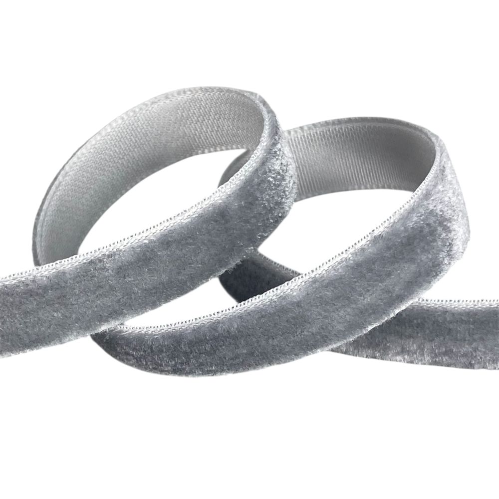 Оксамитова стрічка  1,0 см х 50 ярдів Сірий Marill (D00910- C 65)