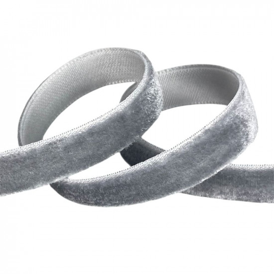 Оксамитова стрічка  1,0 см х 50 ярдів Сірий Marill (D00910- C 65)