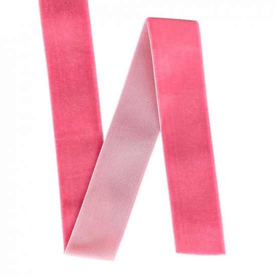 Оксамитова стрічка 2,5 см х 50 ярдів Рожевий Marill (D00825- 07)