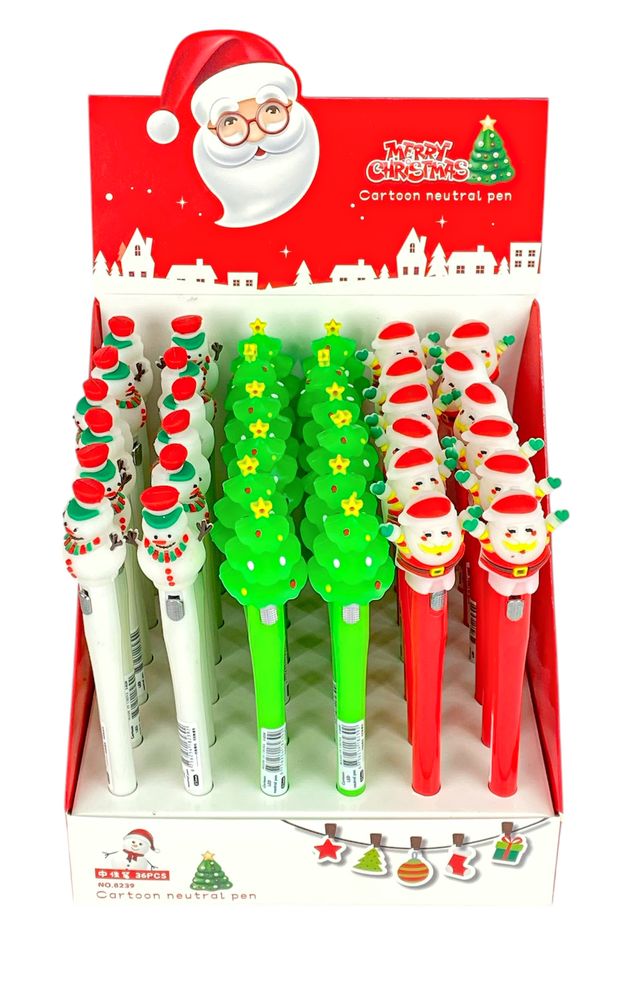 Ручка кулькова новорічна з підсвічуванням (9149)