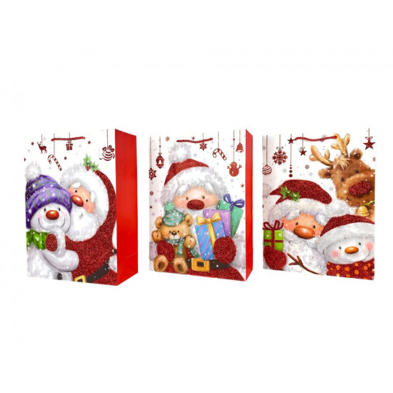 Пакет подарунковий  новорічний , 30 х 41,5 х 13cm 4 дизайни (848L)