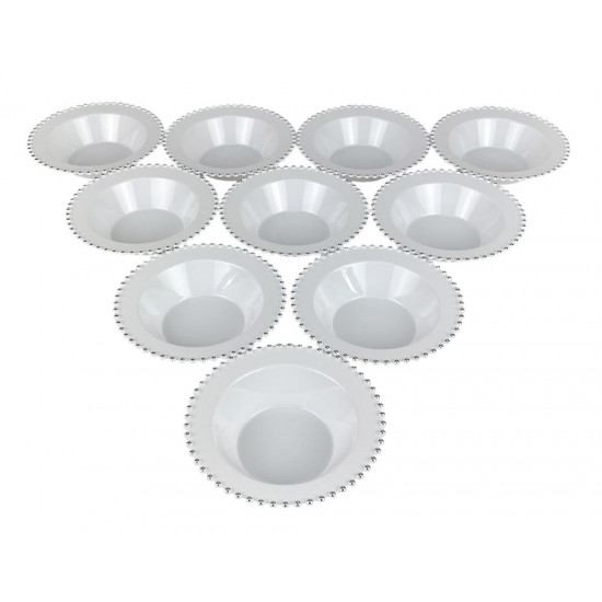 Тарілки срібні  пластикові багаторазові  18 х 18см , 10шт/уп (7500-208)