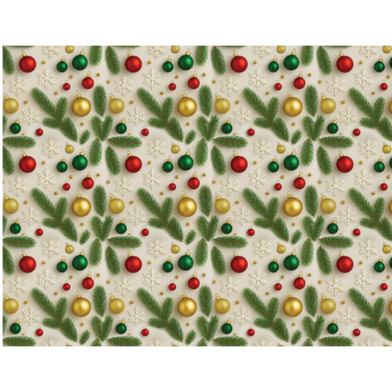 Папір подарунковий  крейдований 80г, новорічний , 100 х 70см  -10 аркушів (PVM10-324NY)