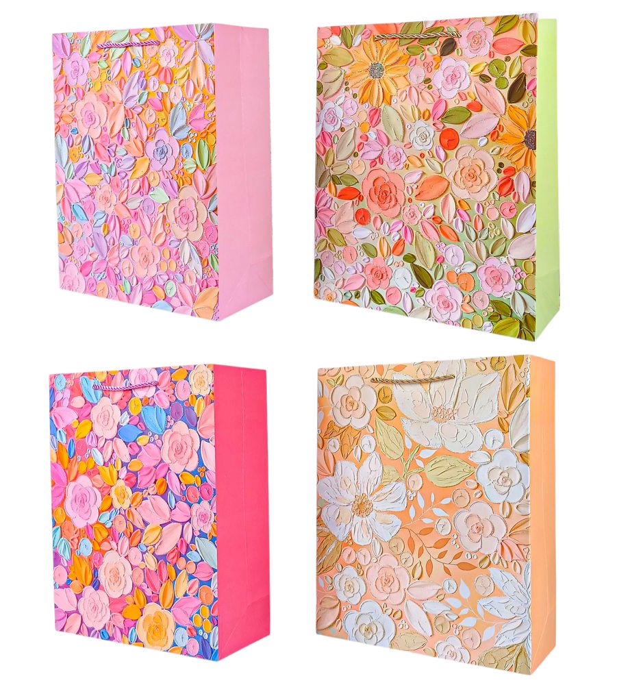 Пакет подарунковий "Квіти"   41,5 х 30 х 12см,  210г/м2, 4 дизайна (2982-44)
