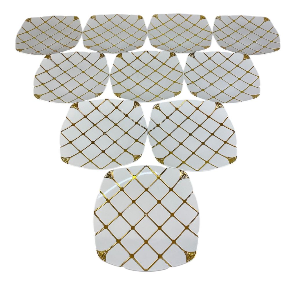 Тарілки золоті  пластикові багаторазові  25 х 25см , 10шт/уп (7500-203)