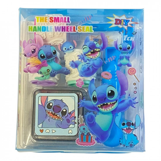 Набор штампиков 3шт "Стич" ролик, штемпельная подушка в блистере (3301-ST)