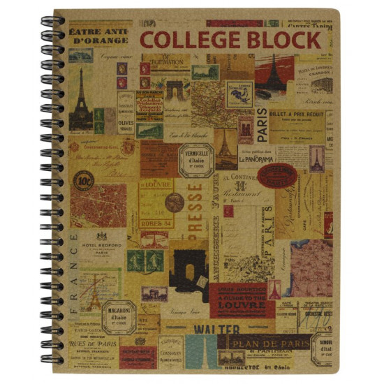 Коледж-блок А5  KRAFT COLOR, 80 аркушів клітинка, з перфорацією та отворами д/архівації,  KL5180K (KL5180K)