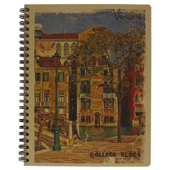 Коледж-блок А5  KRAFT COLOR, 80 аркушів клітинка, з перфорацією та отворами д/архівації,  KL5180K (KL5180K)