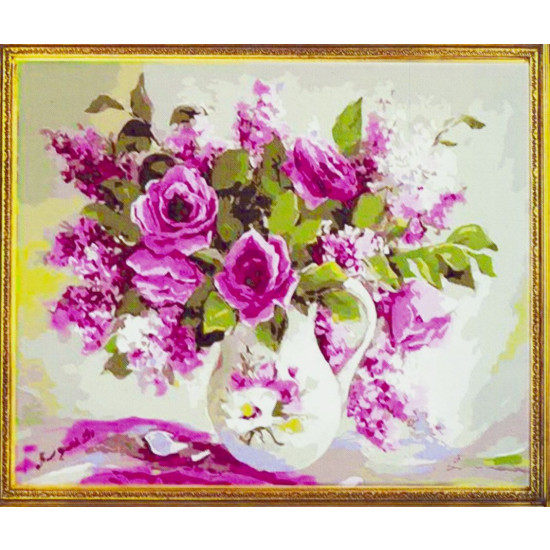 Холст-розмальовка під номерами "Ніжність" 40х50см, з набором форб і пензликами 2шт, з рамкою. (1941)