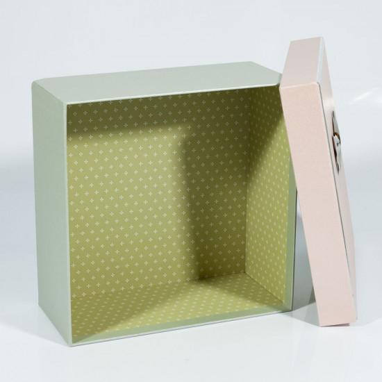 Подарункова коробка JKZ-63, квадратна "For you" рожева з сірим, 21х21х10cm/17х17х9/14х14х7cm   3шт. в наборі (JKZ-63)