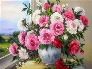 Картина за номерами "Квіти в вазі" 40 * 50см, крас.-акрил, кисть-3шт. (8186)