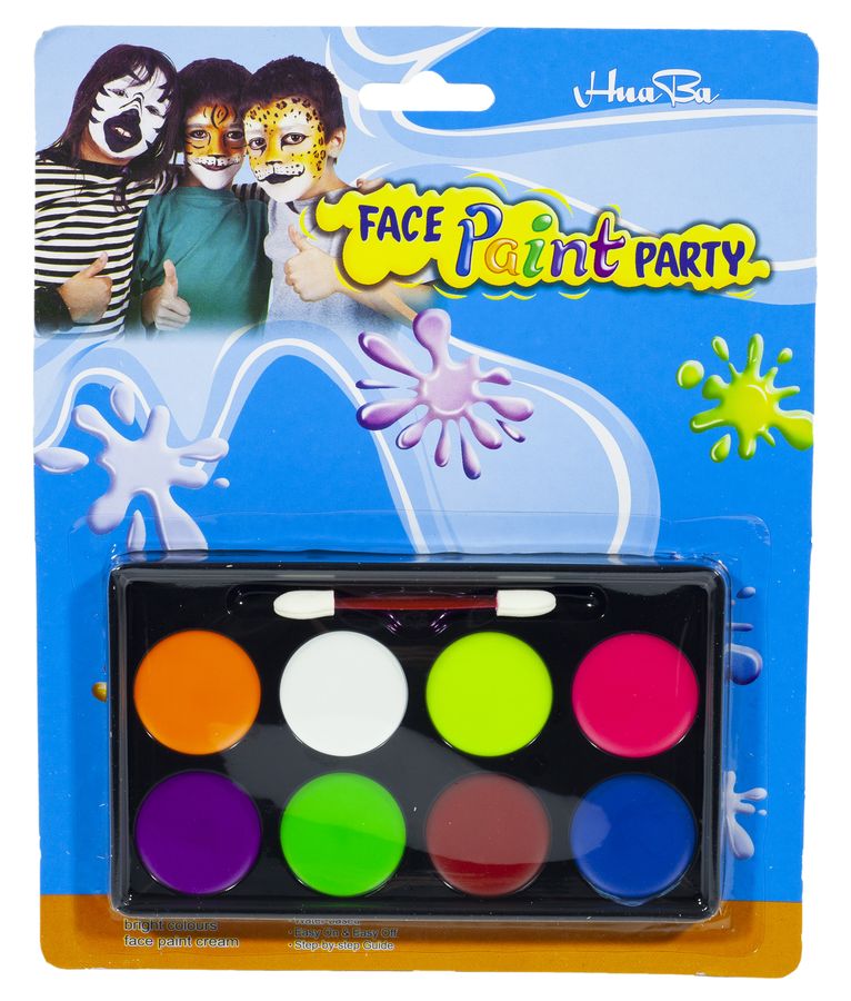 Краска для грима ,с кистью,8 цв. Без бренда (HB-800-B)