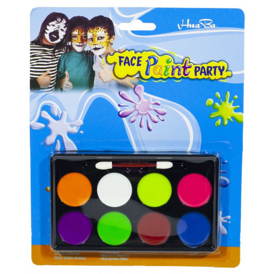 Краска для грима ,с кистью,8 цв. Без бренда (HB-800-B)