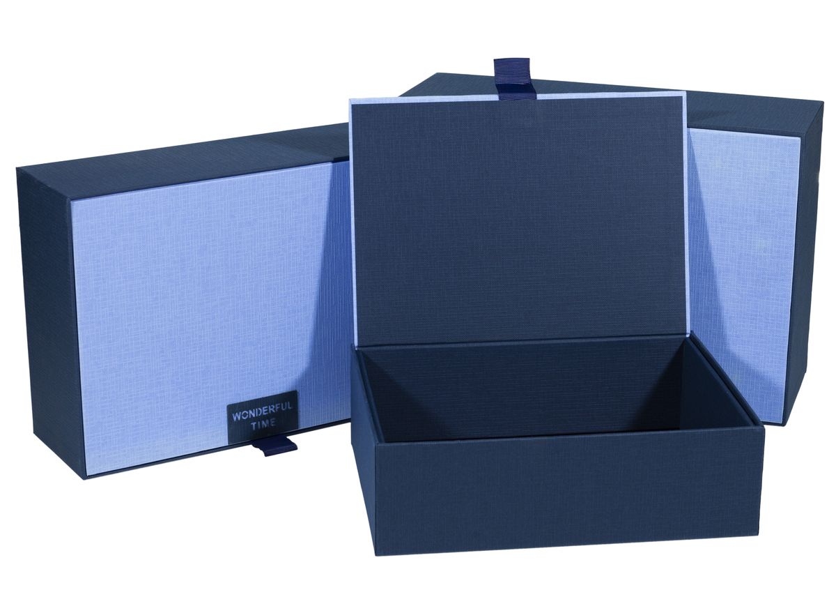 Коробка Y91342T-2 подарункова прямокутна синя, .,  24x17.5x7.5cm Синій Unison (Y91342T-2   №3)