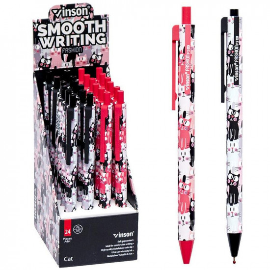 Ручка автомат масл. Vinson "Cat", 0,5 мм, синя Vinson (2F)