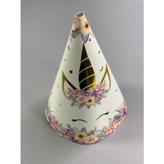 Ковпак "Єдиноріг"  позолота, 10шт/уп Білий Unison (7500-95)