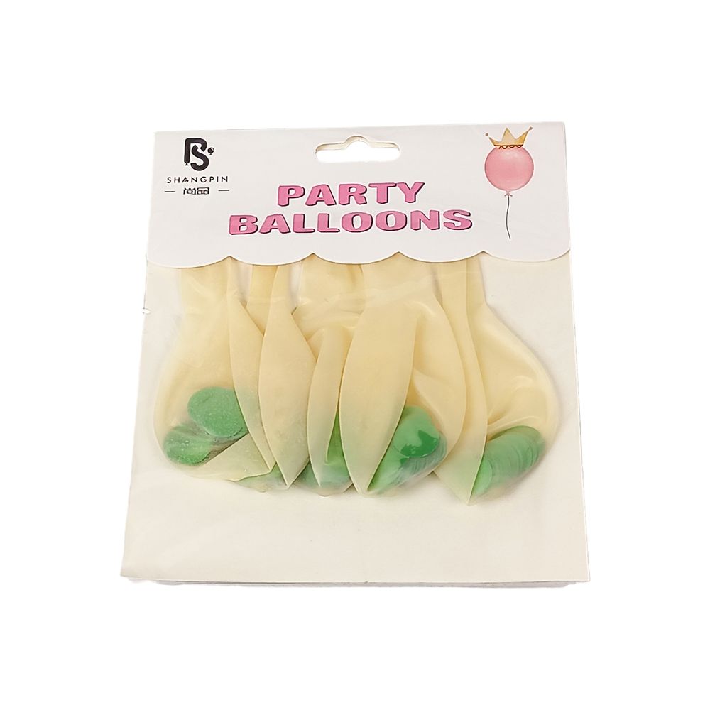 Шарики 10' (26см) конфетти - зеленые кружочки, 5шт/уп Прозрачный Без бренда (1005-105)