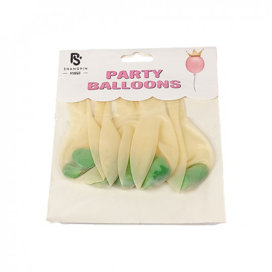 Шарики 10' (26см) конфетти - зеленые кружочки, 5шт/уп Прозрачный Без бренда (1005-105)