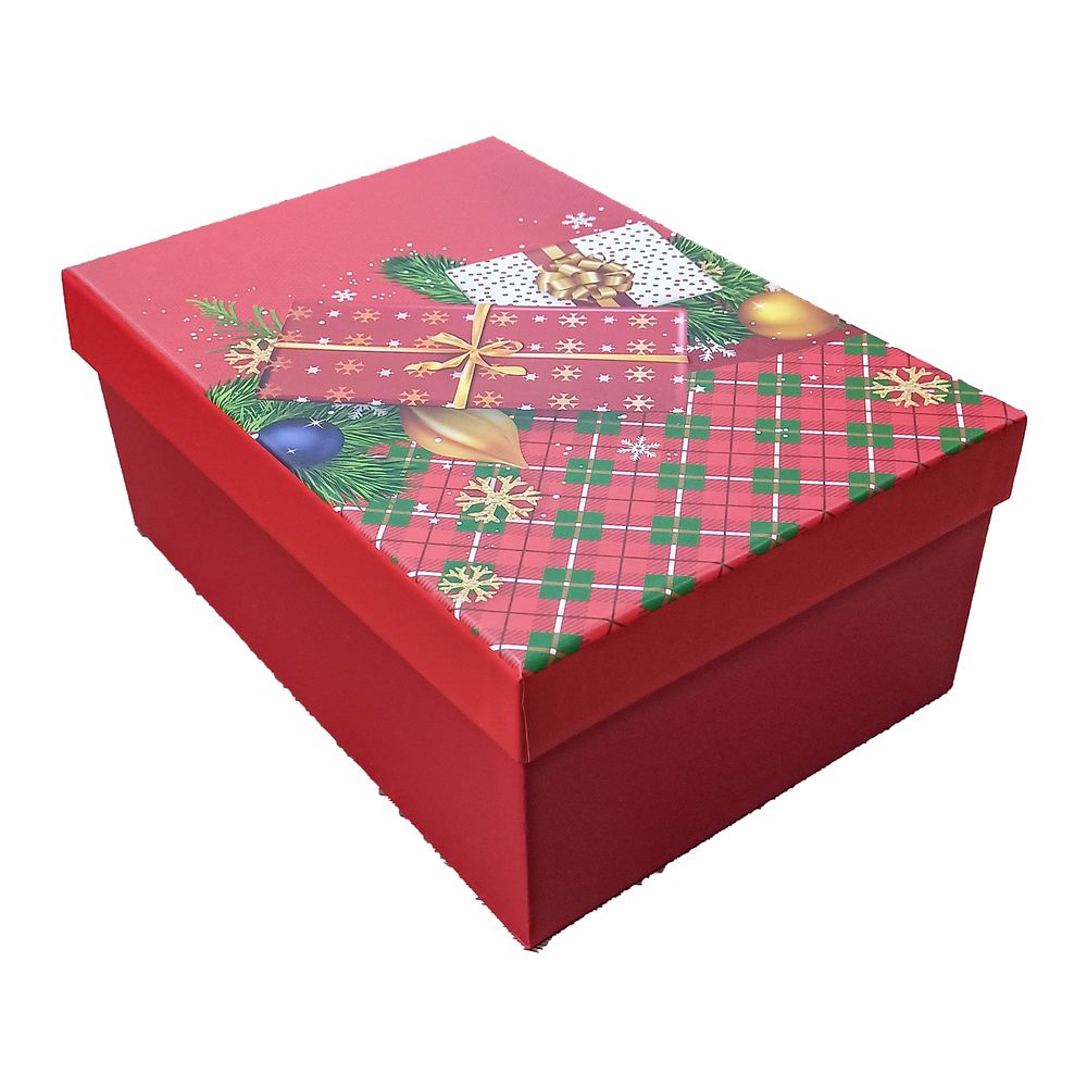 Подарочная новогодняя коробка прямоугольная 23 х 16 х 9см, 3шт/наб Красный Unison (11382-57-45)