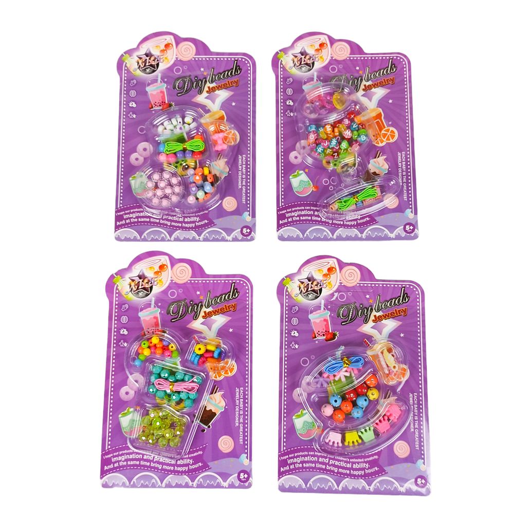 Набор для творчества "Собери браслет из бусин" 19 х 12см, 5 видов Разноцветный Без бренда (22130)