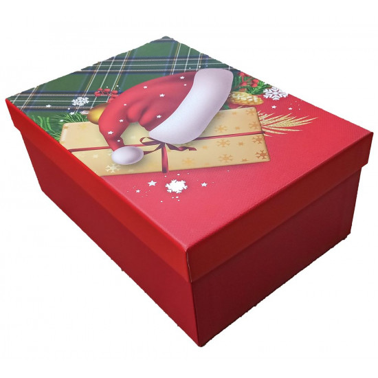 Подарочная новогодняя коробка прямоугольная 23 х 16 х 9см, 3шт/наб Красный Unison (11382-57-44)