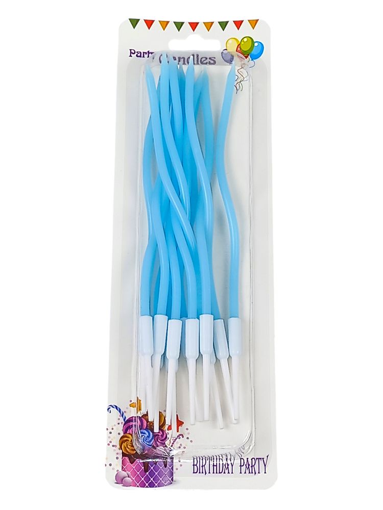 Набір свічок хвилясті, пастельні кольори (YH378-1 blue)