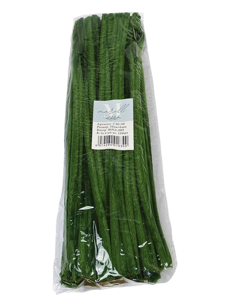 Синельний дріт, 300 х 6мм, соковита трава, 100 шт (C30148 juicy grass-KR-009)