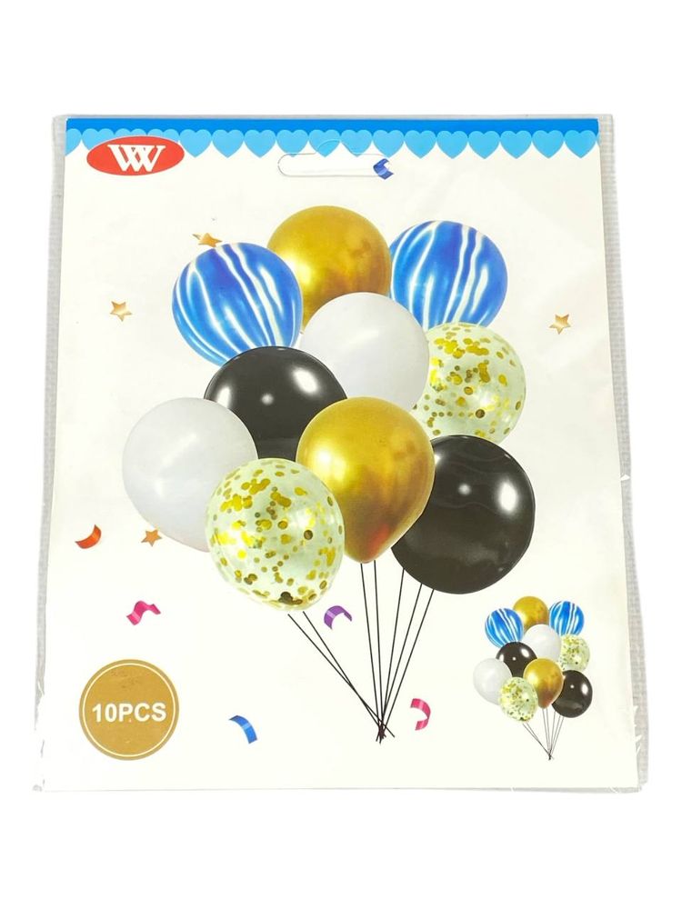 Набір з 10 кульок, мікс кольорів (QQTZ-01-blue-1)