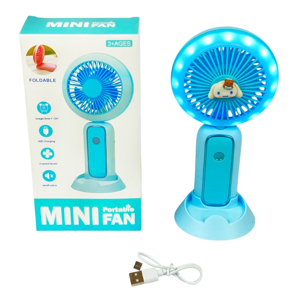 Вентилятор настільний 21см, 2 швидкості, +підсвітка (64964 blue)