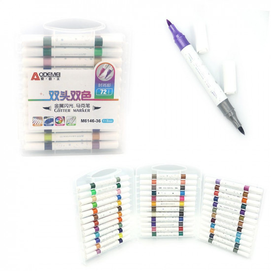 Набір скетчмаркерів акрилових Aodemei "Металік" 36шт (6146-36M)