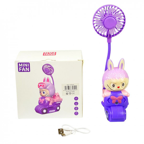 Вентилятор настільний 26см, usb акумулятор , 1 швидкість +підсвітка +точилка Фіолетовий Unison (65690 violet)