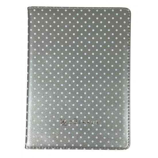 Щоденник шкір/зам 24 х 17,5см "Горошок" на сірому (0025-4)