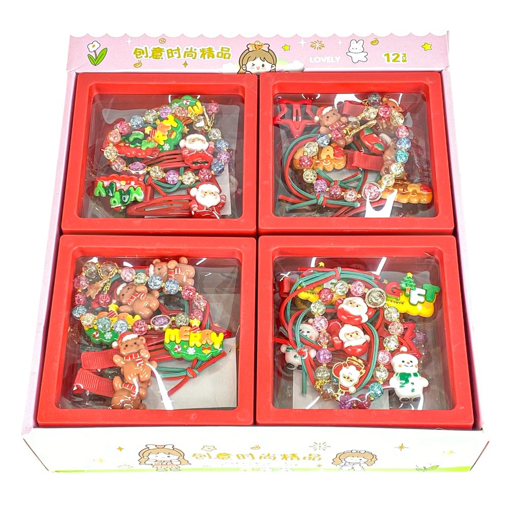 Набір дитячої біжутерії: гумки для волосся, браслет, шпильки для волосся (9328)