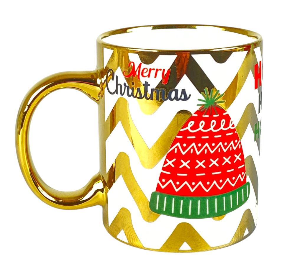 Чашка 350мл Новорічний принт із золотом (CP7438)