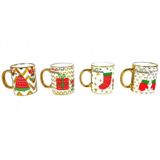 Чашка 350мл Новорічний принт із золотом (CP7438)
