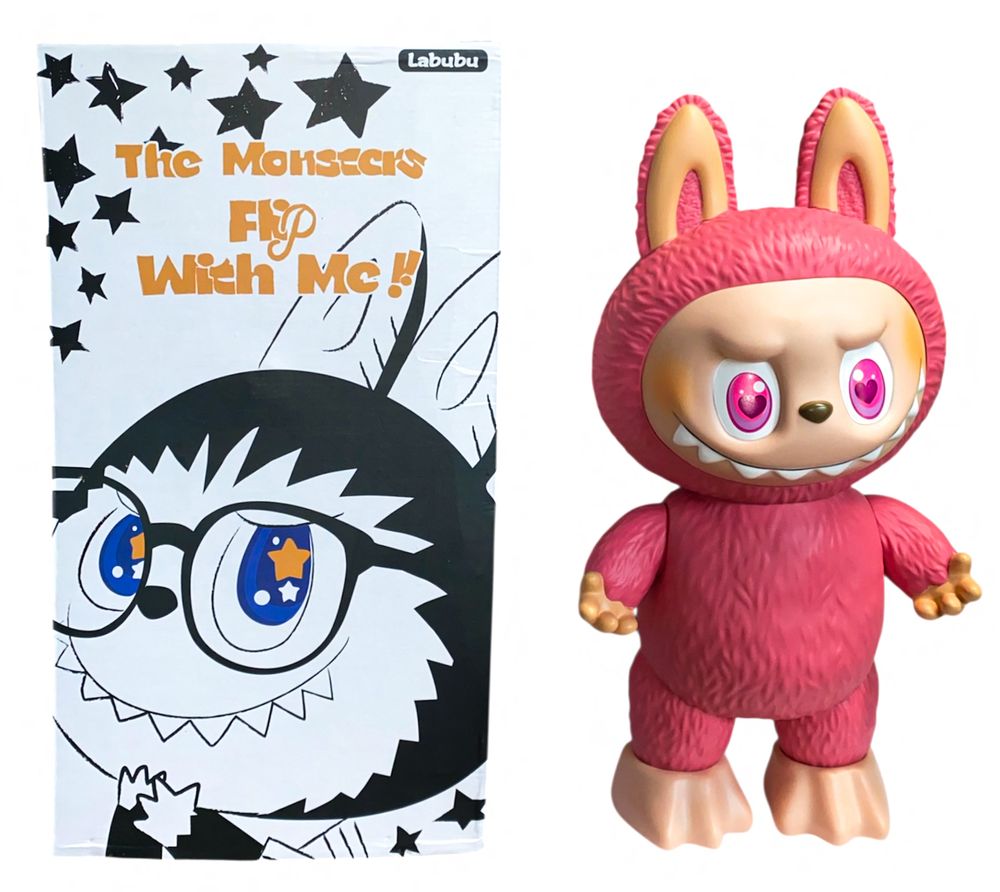 Коллекционная большая фигура 40 х 20см Labubu (пластик) (TCL-053 pink)