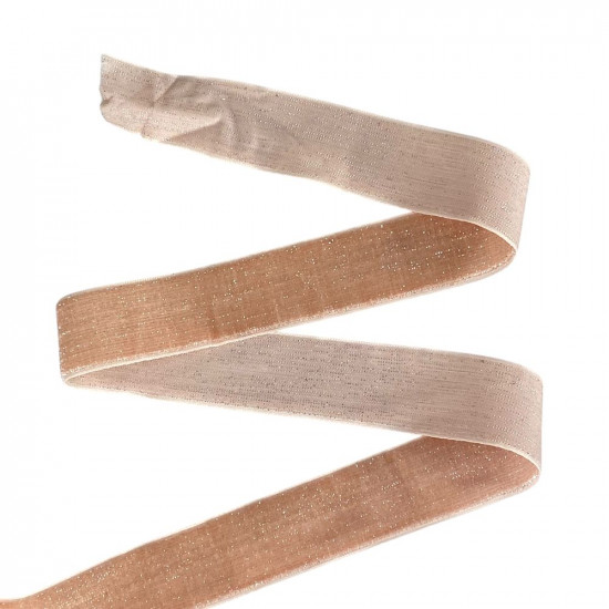 Оксамитова стрічка  блискуча 2,5  см х 50 ярдів Marill (D16725- peach)