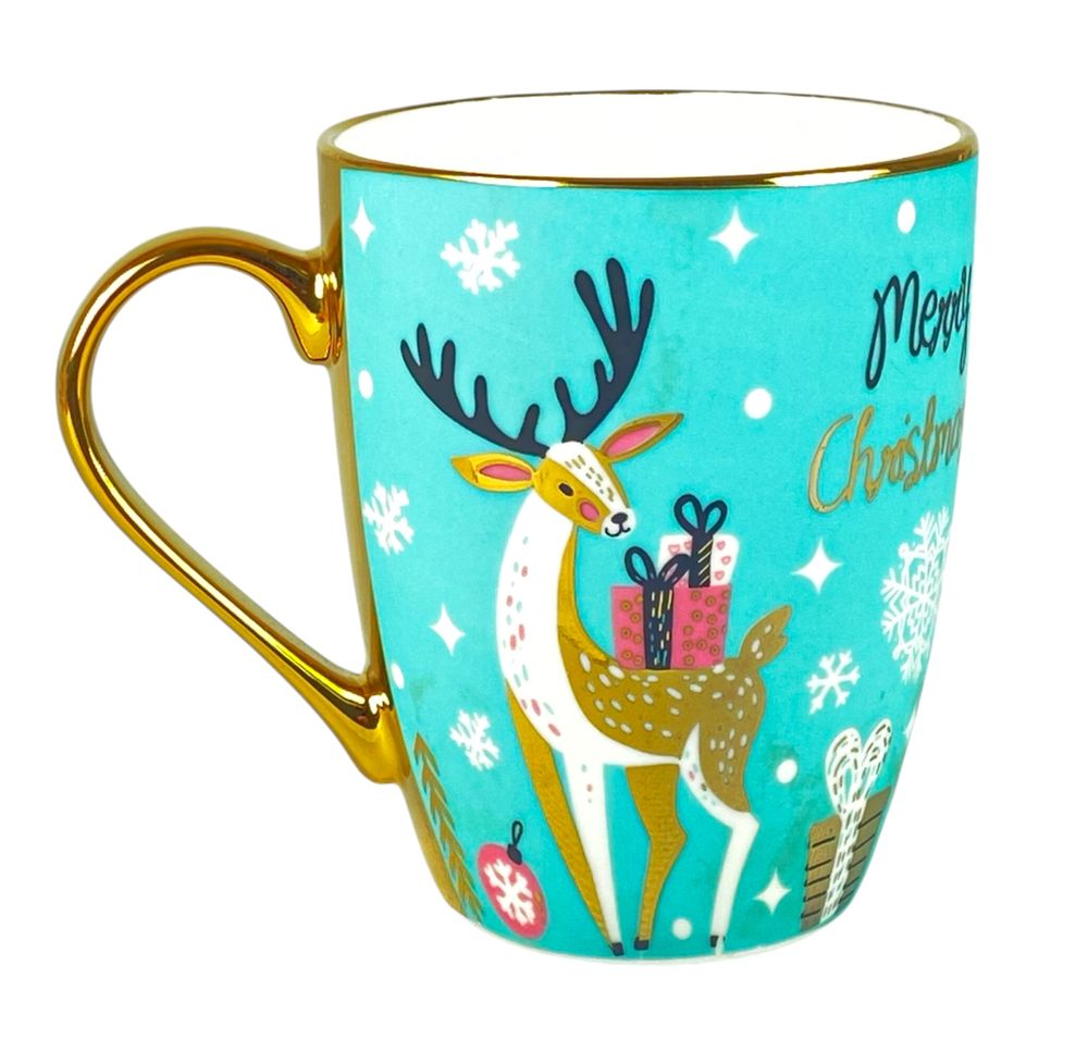 Чашка 350мл Новорічний принт із золотом (CP7439)